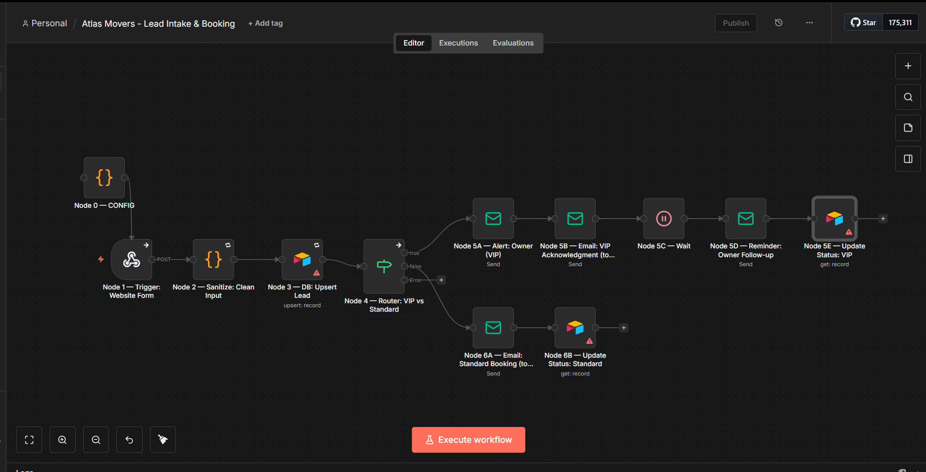 VIP lead routing and escalation automation for moving company - n8n and Airtable